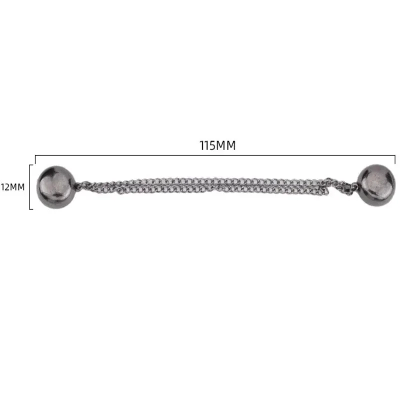 2Pcs Multi-Function Magnetic Clothing Clip with Chain Metal Buttons Clip Clothes Scarf Trouser Legs Cuff Fixing Magnet Pin