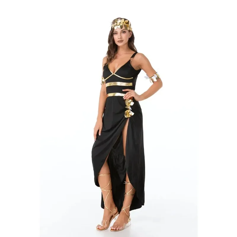 Disfraz de diosa griega Medieval Atenea para mujer, traje de reina árabe Cleopatra, disfraz de fiesta de Halloween