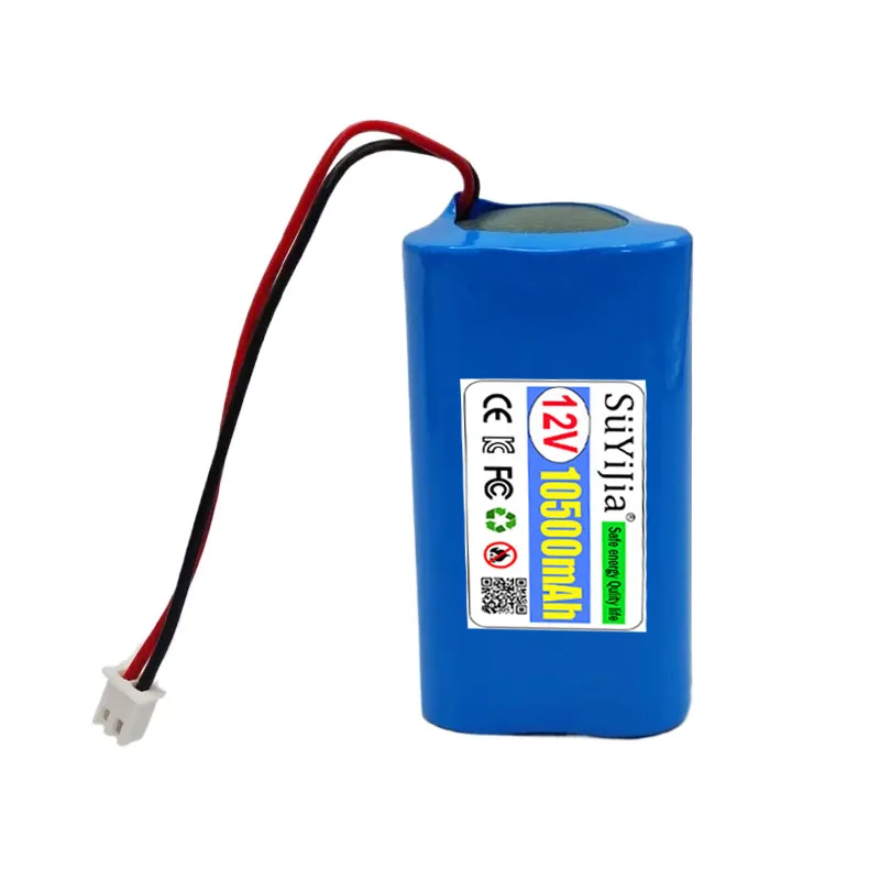 12V Battery 3S1P 10500mAh 18650 Lithium-ion Battery Pack with BMS for Backup Power Supply CCTV Cameras 12.6V 1A Charher