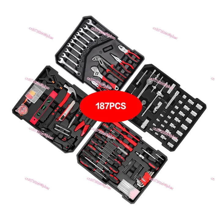 187PCS Car and Motorcycle Repair Sleeve Ratchet Steel Wrench Set Screwdriver Combination Tool Set