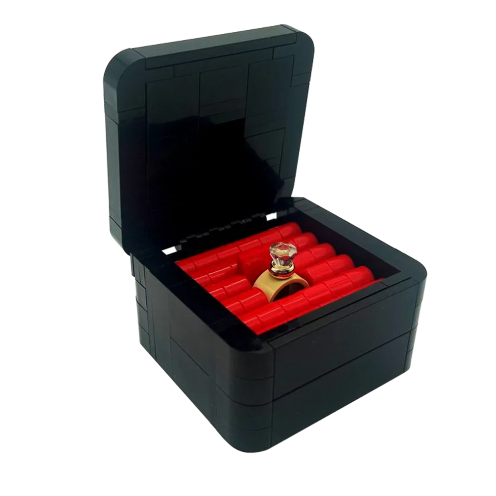 MOC Anello di fidanzamento Collezione di blocchi Educazione Modello per bambini Giocattoli classici in mattoni compatibili Giocattoli regalo di compleanno per bambini
