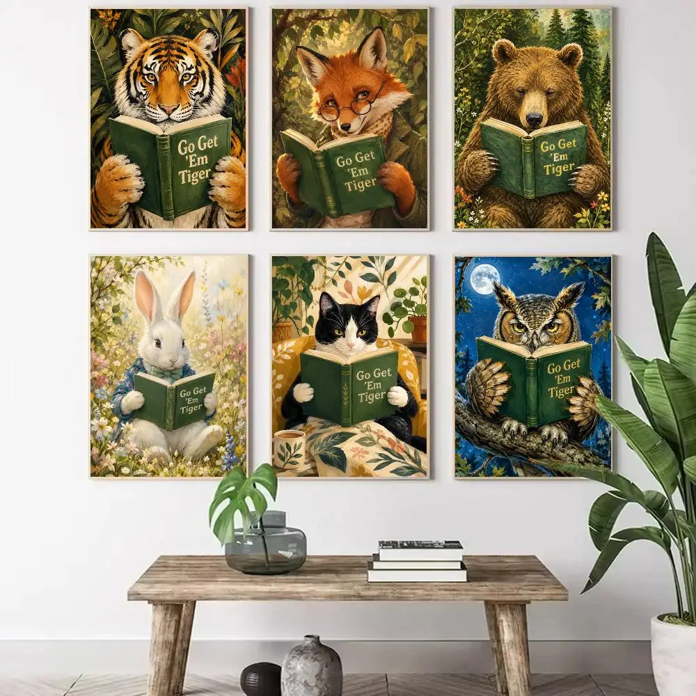 Bookish Anima Poster Wall Decor Self-Adhesive Aesthetic Modern Vibe Stylish Gift Friends Using Living Room Bedroom