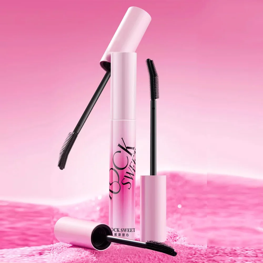 ROCK SWEET Silk Fiber Lighteight Mascara Volumizing & Lengthening Fast Dry Long Lasting Curling Waterproof Non-smudge Mascara