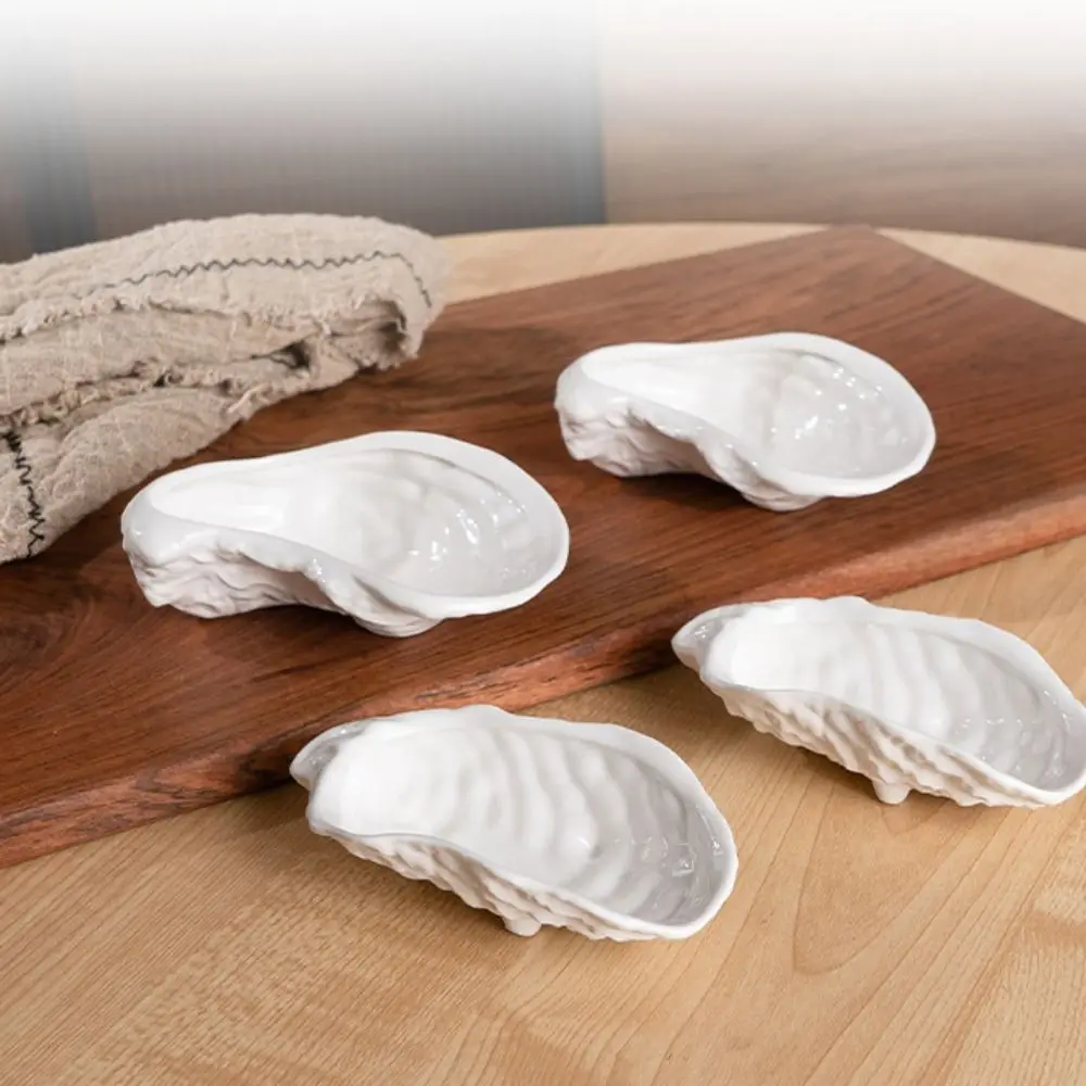 Tableware Ceramic Oyster Plate Irregular Creative Storage Dish Exquisite Multi-Function Dessert Tray Abalone