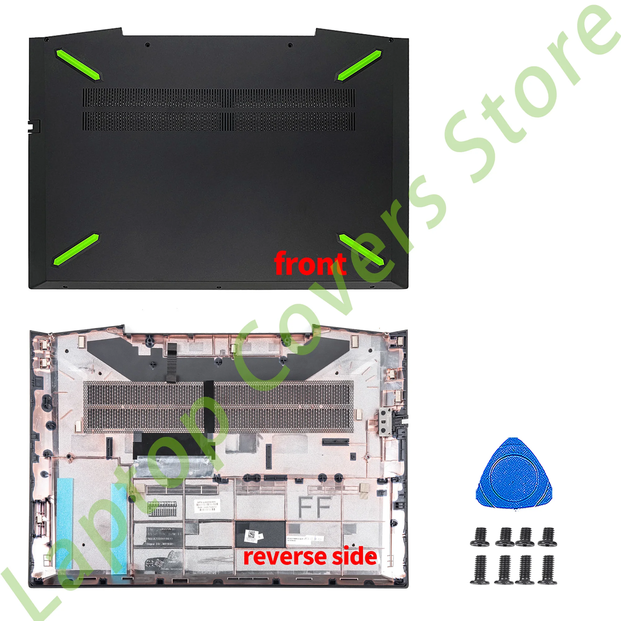 

New Part For Pavilion 15-CX 15T-CX TPN-C133 Bottom Case With green/purple/black rubber feet Cover Replacement