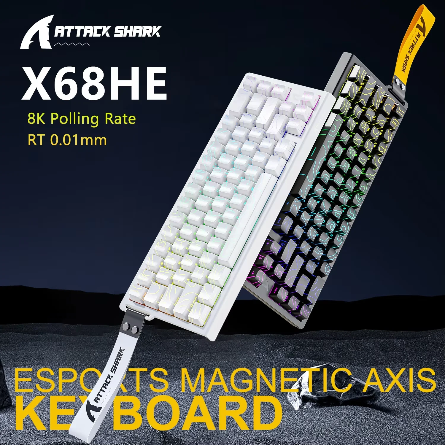 ATTACK SHARK X68HE Magnetic Mechanical Keyboard 8K Low Delay E-Sports Gaming Keyboard RGB 0.01mm RT Accuracy PC Accessories Gift