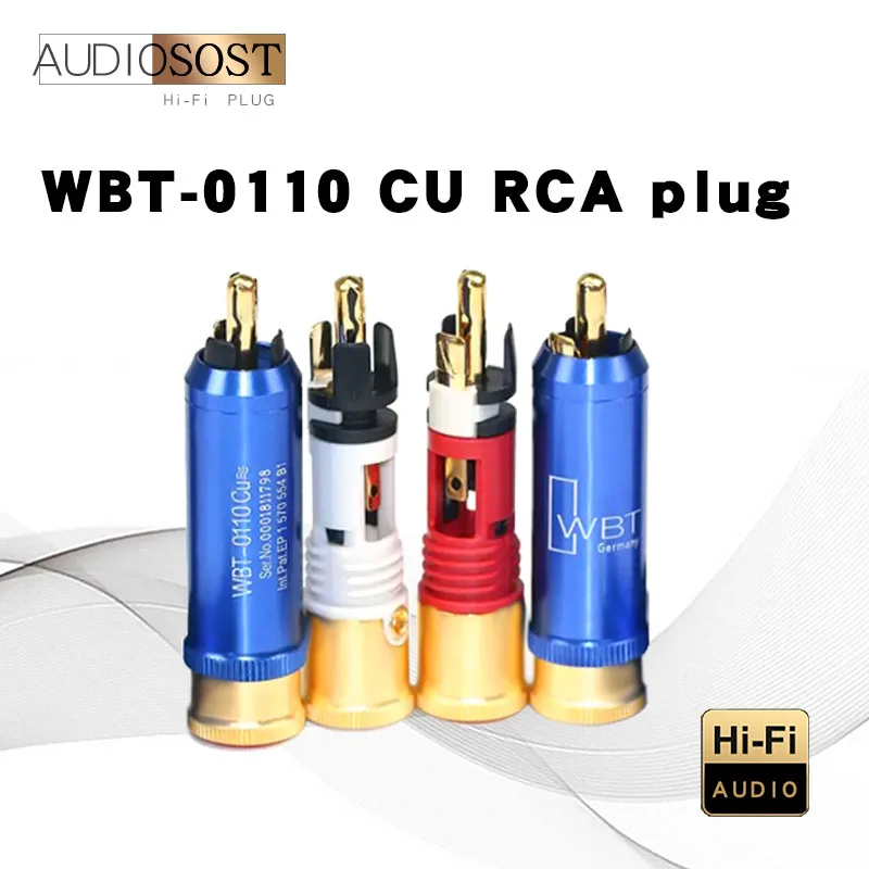 Original German WBT-0110Cu Nextgen connector RCA Hi-End Hifi Audio Signal cable Lotus plug power amplifier CD RCA socket head