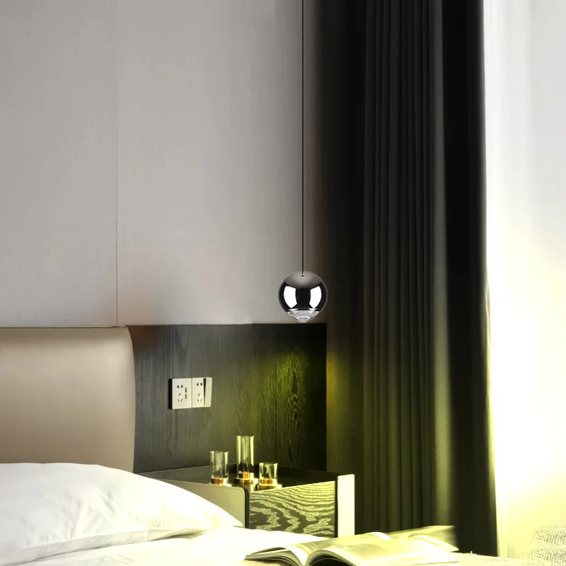 Bắc Âu Hiện Đại LED Đèn Chùm Đèn Trang Trí Cho Phòng Ngủ Trang Trí Mặt Dây Chuyền Ánh Sáng Bếp Chrome Vàng HỌC Đọc Treo Đèn