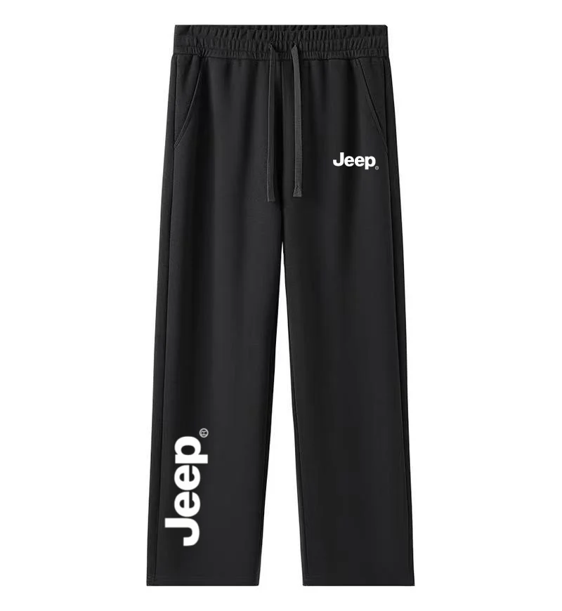 

New 2026 Jeep high-quality men's loose and large-size cotton casual straight-leg sweatpants for spring and autumn