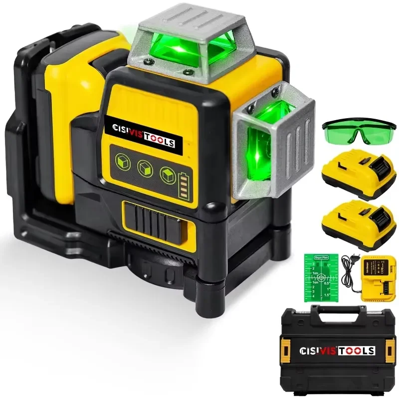 12 Lines Green Level Self-Leveling With For Wall And Floor Applications Hand Tools Green Level