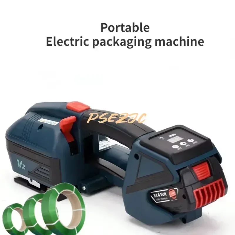 New Fully Automatic V2 Electric Strapping Machine for 13-16mm PET PP Plastic Strap Packaging Tool