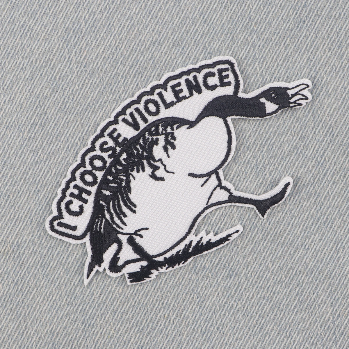 I Choose Violence Funny Goose Embroidery Patch Animal Iron On Patches For Clothing Thermoadhesive Patches On Clothes Stickers