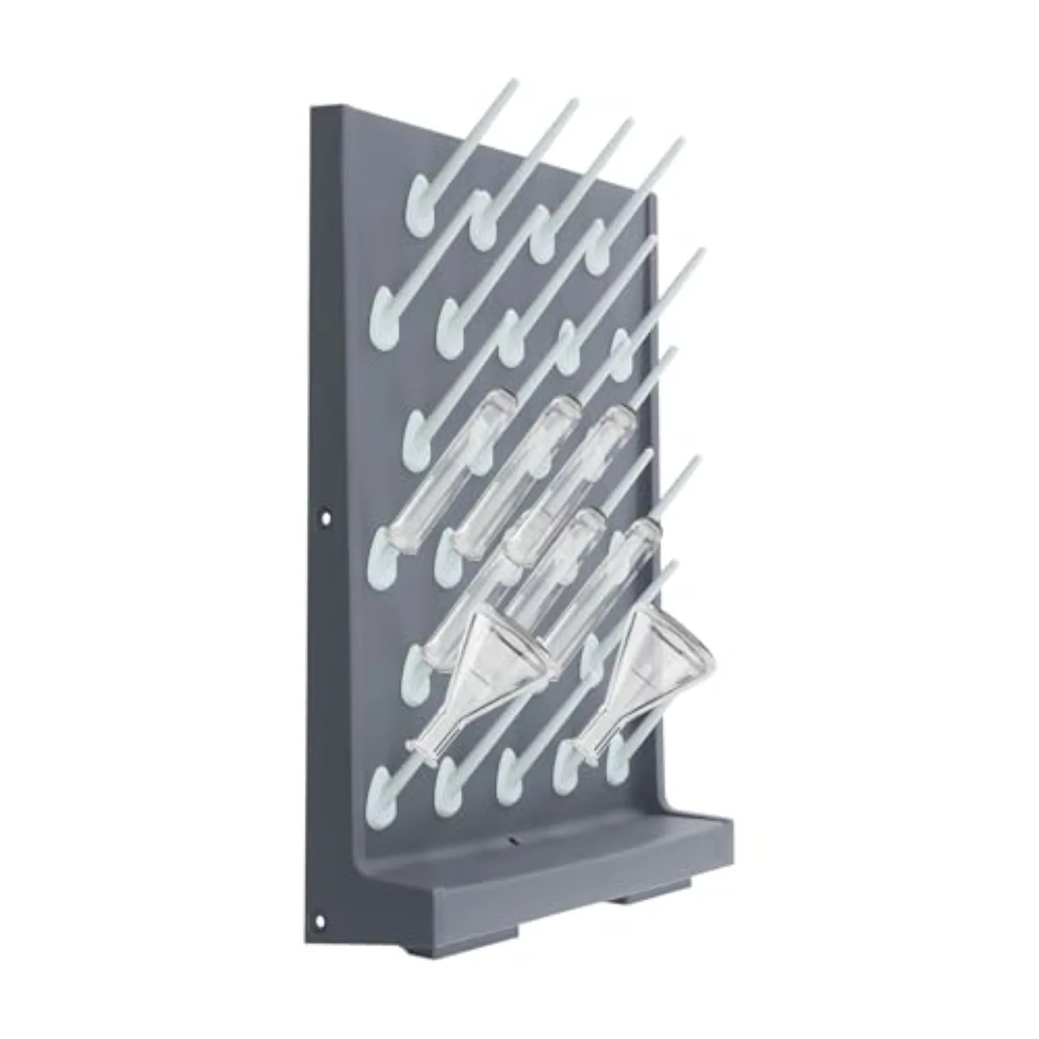 Glassware Drying Rack for Lab, Laboratory Draining Dryer with 27 Pegs, Countertop/Wallmount Lab Furniture for Glass
