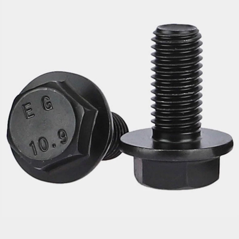 Titanium Steel Grade 10.9 Hex Flange Bolt & Nut, High Tensile External Hex Screws, Heavy Duty Universal Fastener for Engineerin