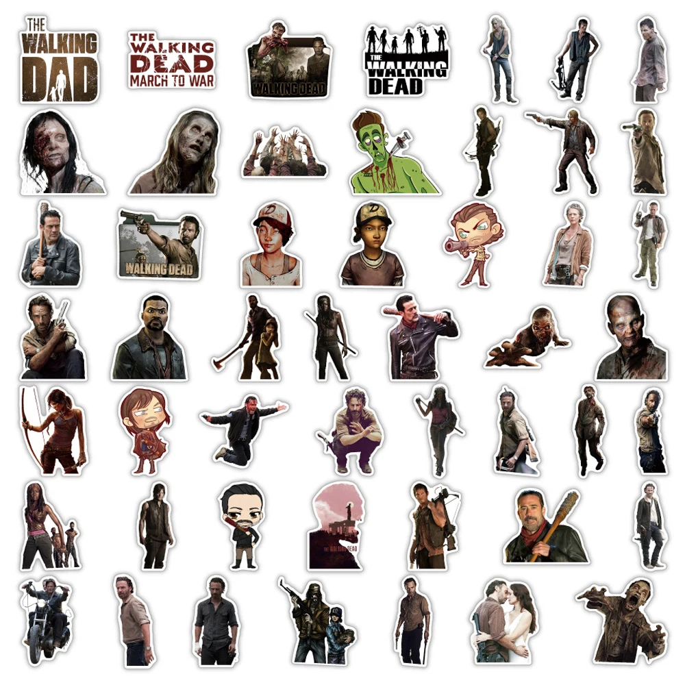 10/30/50pcs TV Show The Walking Dead Stickers per Laptop custodia per telefono Skateboard moto Cartoon decalcomania adesivo in vinile giocattolo per