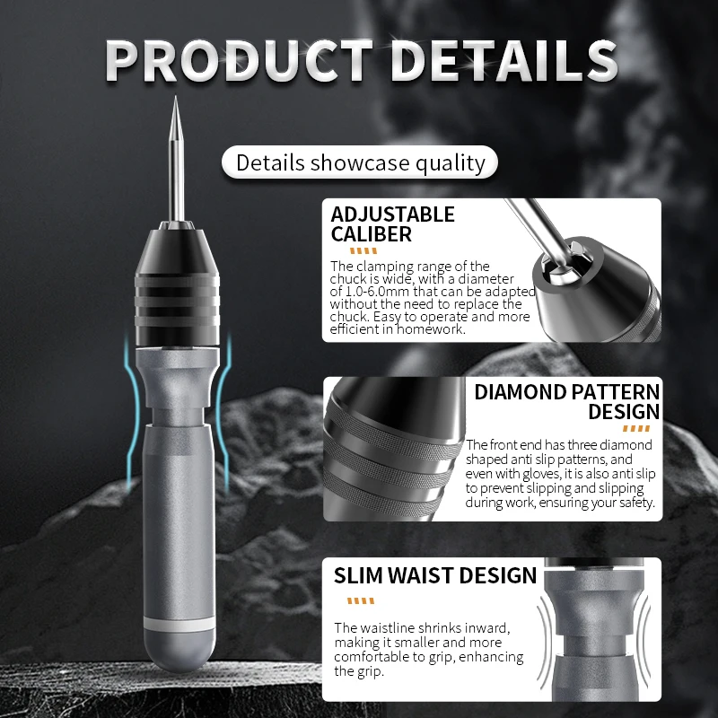 Uchwyt na igły wolframowe, ostrzałka do elektrod wolframowych, spawanie łukowe argonem, zacisk do szlifowania igieł wolframowych, maksymalna średnica 6 mm