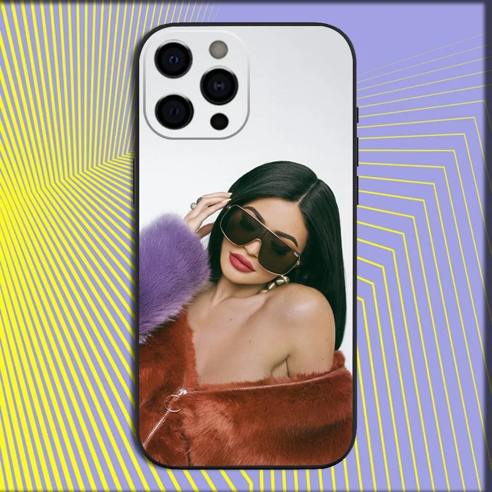 Socialite k-kylie jenner Phone Case For iPhone 16,15,14,13,12,11,Pro,X,XS,Max,XR,Plus,Mini Soft Black Cover