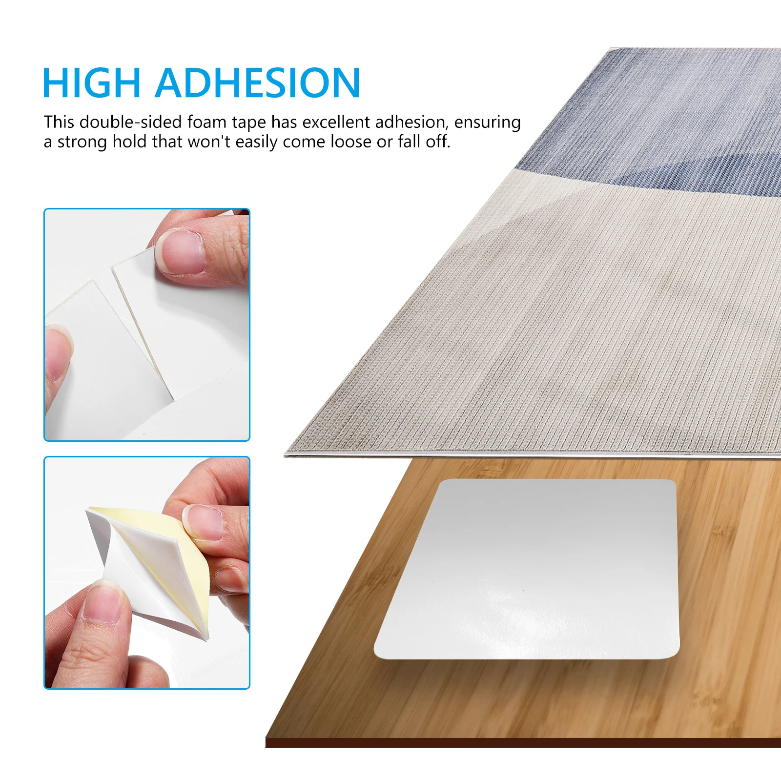 60Pcs Extra Strong Foam Tape Double Sided Adhesive Mounting Strips for Office Home DIY Projects Damage Free Removable Sticky