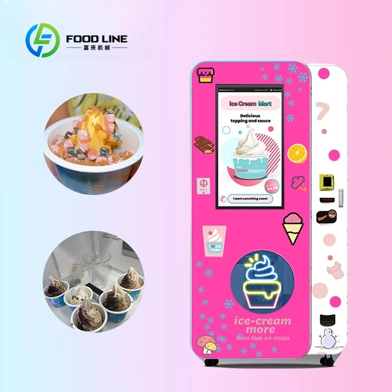 

Self Serve Soft Ice Cream Vending Machine Customized Automatic Stable Durable Shopping Mall Entertainment Center Hot Sale Unit