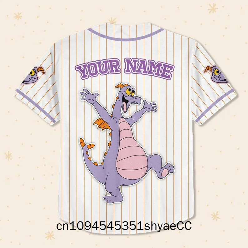Custom Disney Figment Little Spark Simple Stripe, Custom Kids, Youth, Adult Disney Baseball Jersey Sports Outfits Cute Gifts For