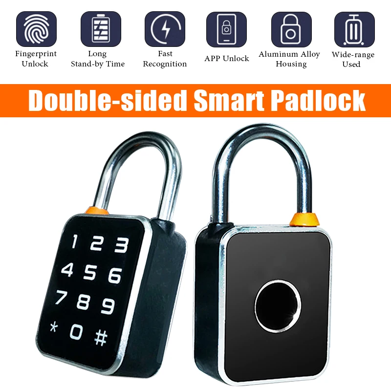 Mini lucchetto intelligente 3 in 1 con ricarica USB Tuya APP lucchetto portatile con combinazione password per impronte digitali per armadi, porte, biciclette