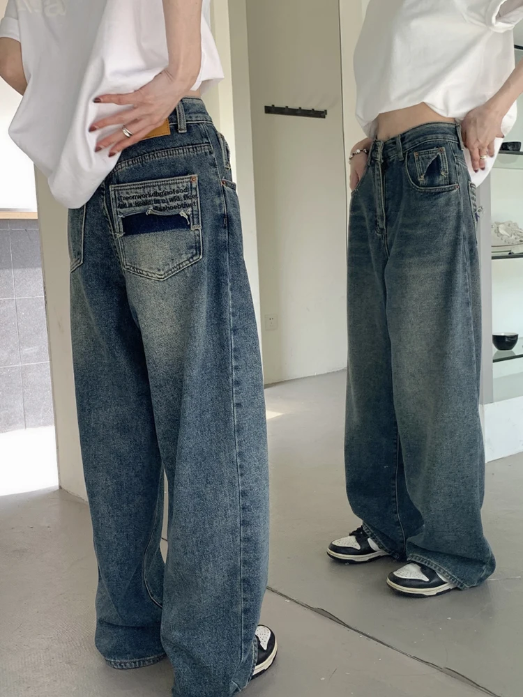 

American Retro Summer Trousers 90s Denim Sexy High Waist Slim Casual Female Fashion Office Lady Baggy Harajuku Vintage Pants