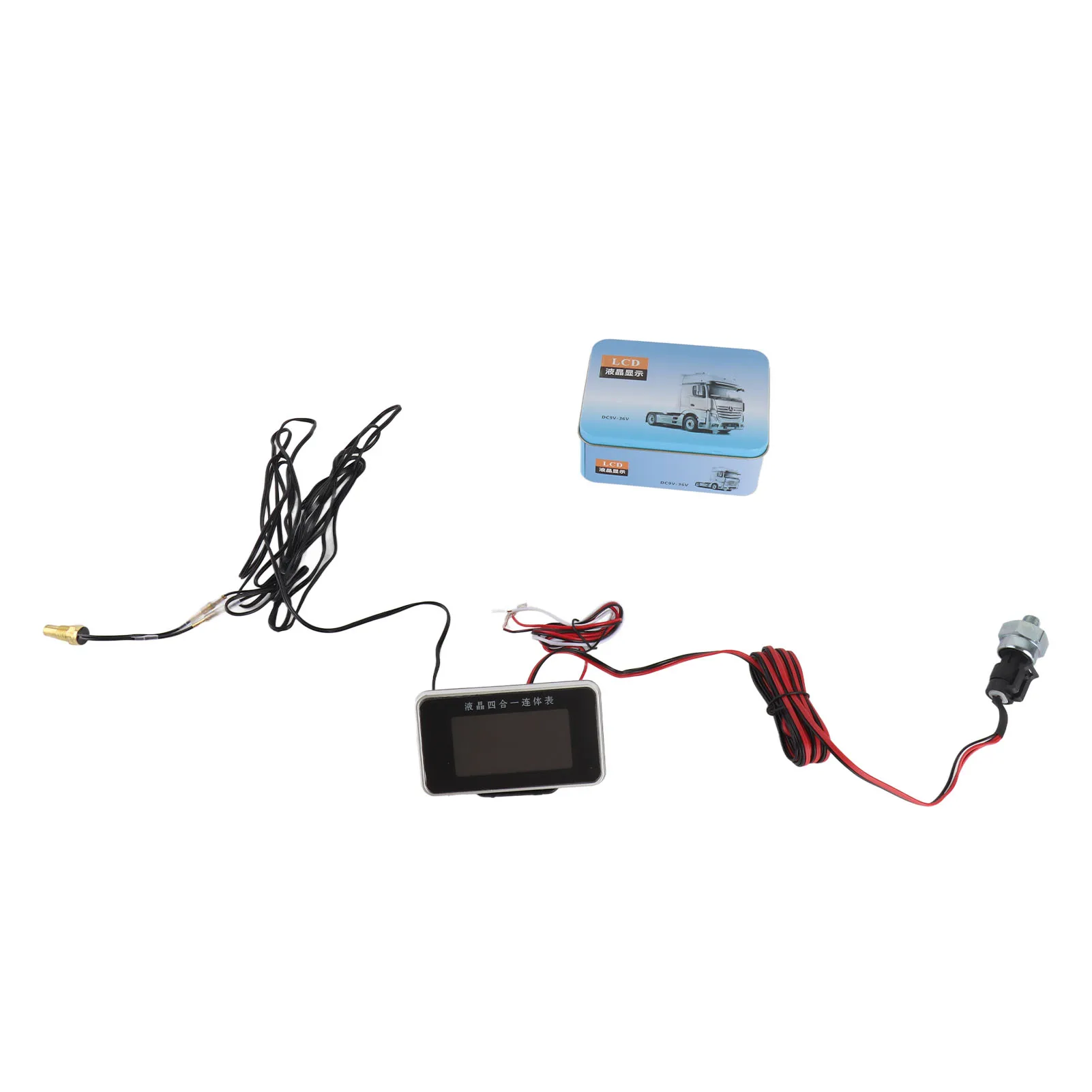 سيارة LCD متر الرقمية ضغط الزيت الجهد درجة حرارة الماء مقياس الوقود أداة عالمية 9-36 فولت لسيارة شاحنة SUV RV