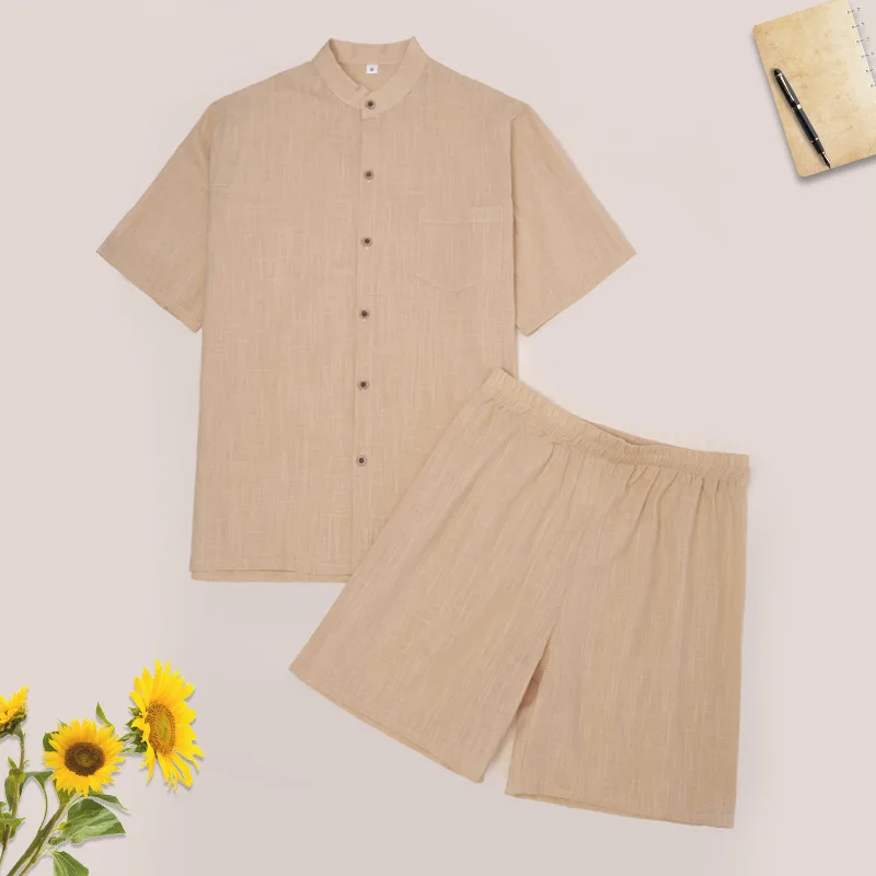 Women Pajamas Set Summer Short Sleeve Shirt Shorts Sleep Suit Casual Cotton Pyjamas Lapel Sleepwear Homewear