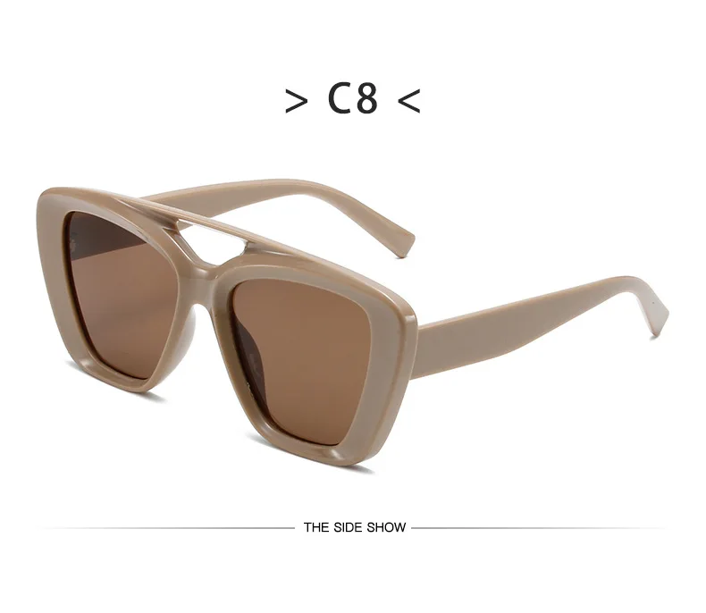 Neue Vintage Quadratische Sonnenbrille für Damen und Herren Marken-Rechteck-Sonnenbrille Ovale Brillen für Männer und Frauen – Detail 17