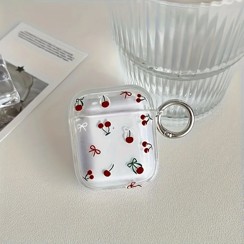 Cute Cherry Bow Earphone Case for Apple AirPods 1/2/3/4 Shockproof Earbud Cover for AirPods Pro3/Pro2/Pro Clear Protective Case view 5