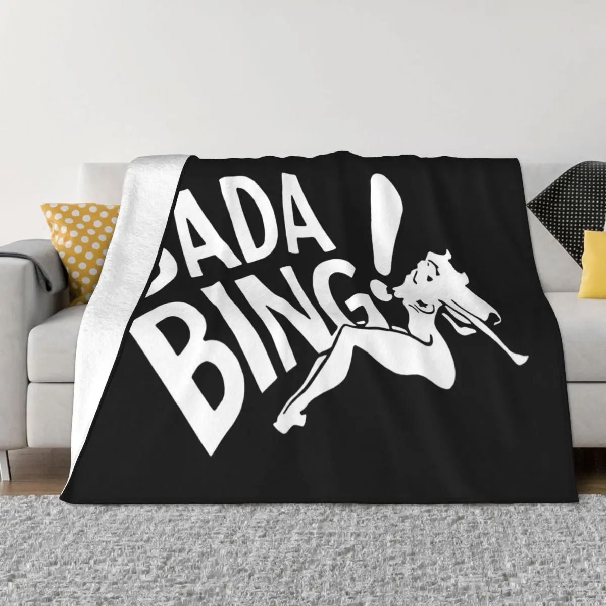 Bada Bing Sopranos Jersey Mafia Stripper Swea Funny Cotton Swea Gif Aesthetic Throw Blanket