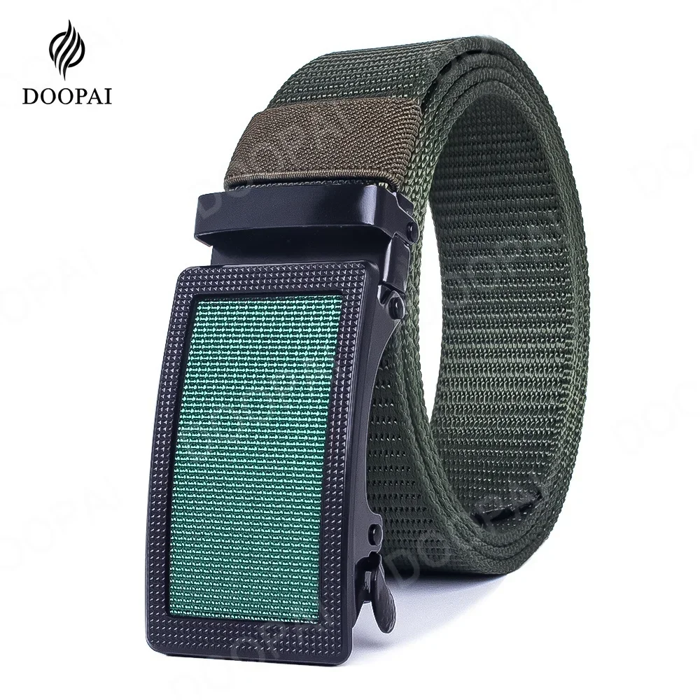 

Nylon Canvas Breathable Long Belt for Men Practical Sport Waist Belt with rectangle Plastic Buckle Men Belt