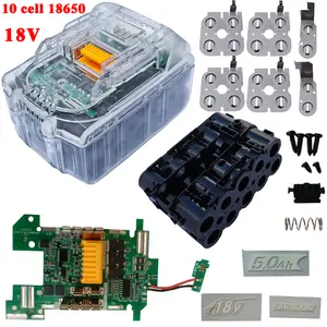 Bilashmart BL1860 MAKITA 10 CELL 18650 18V transparent SHELL BOX CASE kit BL1850B