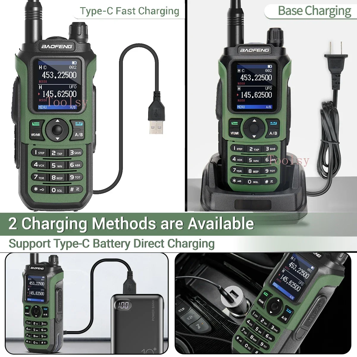 Baofeng UV-21 PRO V2 Walkie Talkie Long Range Multi-band Portable Ham Two Way Radio Wireless Copy Frequency Type-C For Hunting