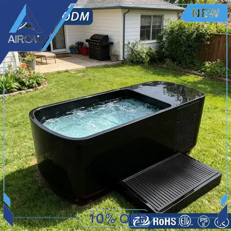 for OMNI Cold Plunge Tub Acrylic Liner Oval Ice Bath Soaking Therapy Eco Friendly Whirlpool Spa for Villa Home 1-2 Person
