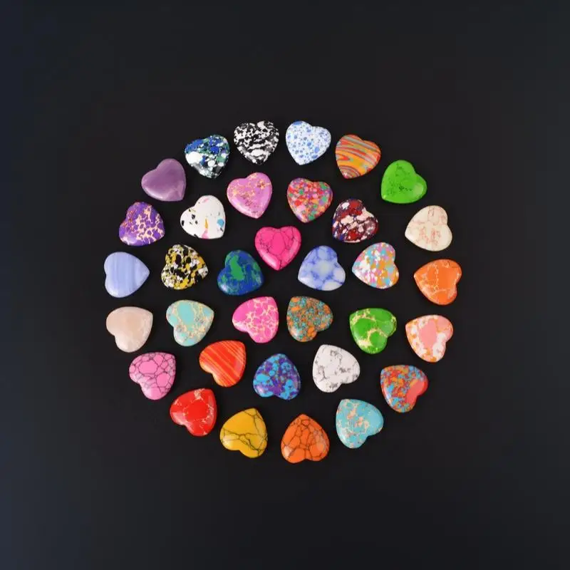 [J] 10PCS 20MM Heart Shape Stone Crystal Amethyst Love Healing Stones Irregular Mineral Gravel Specimen For Home Garden Decor