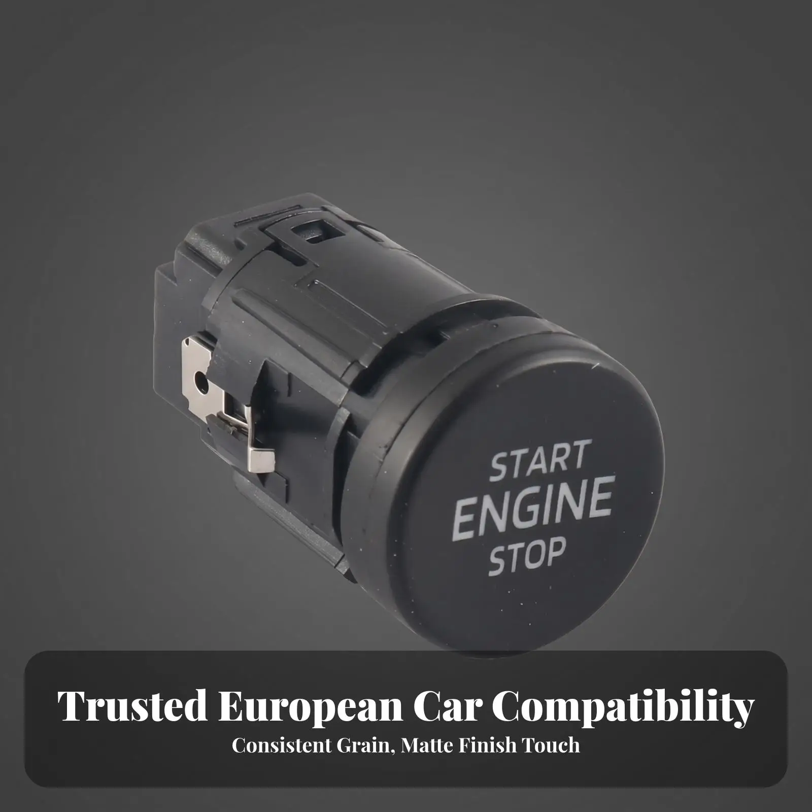 Keyless Engine Start Stop Button Replacement for European Vehicles ABS Car Ignition Switch Push Button Compatible 5E0905217