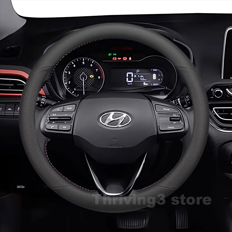 

Leather Car Steering Wheel Cover For Hyundai HB20 HB20S HB20X Sport 2013-2022 Auto Steering Wheel Hyundai HB20 Accessories