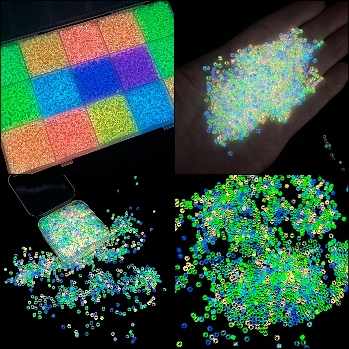 Luminous Glass Rice Beads 4