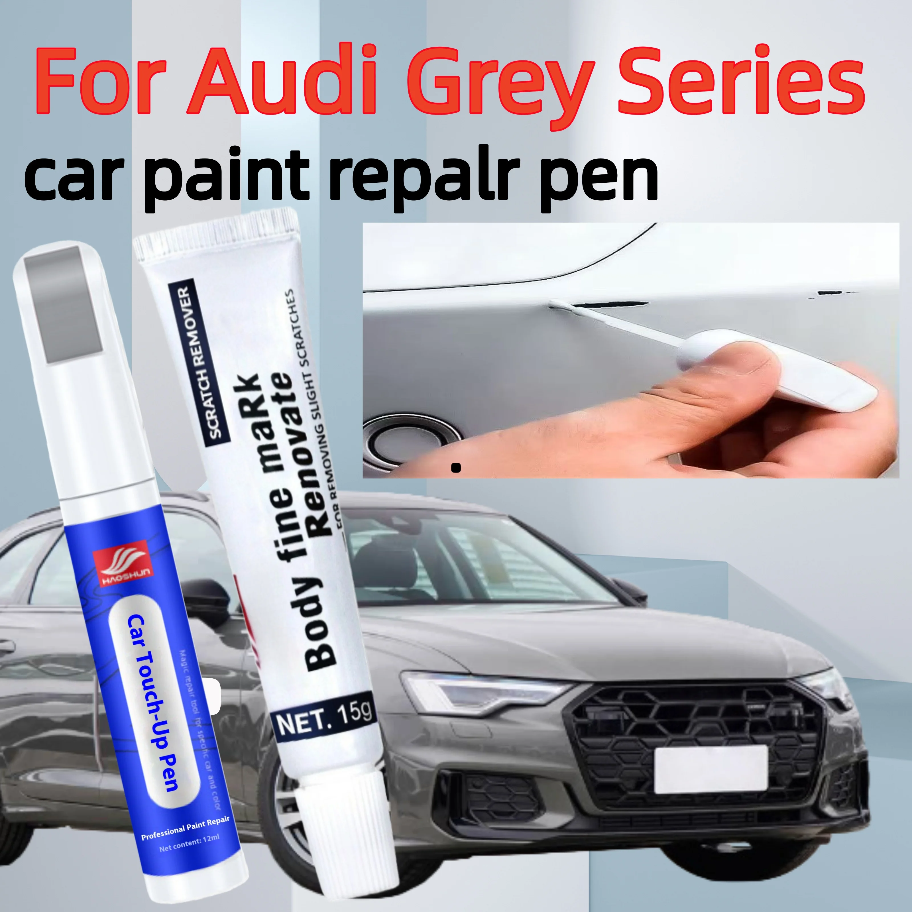 Para Audi Grey LY1P LX7R LX7M LZ7S LY7C LY7G LX7B LY7E pluma de reparación de pintura de coche removedor de arañazos DIY accesorios para automóviles