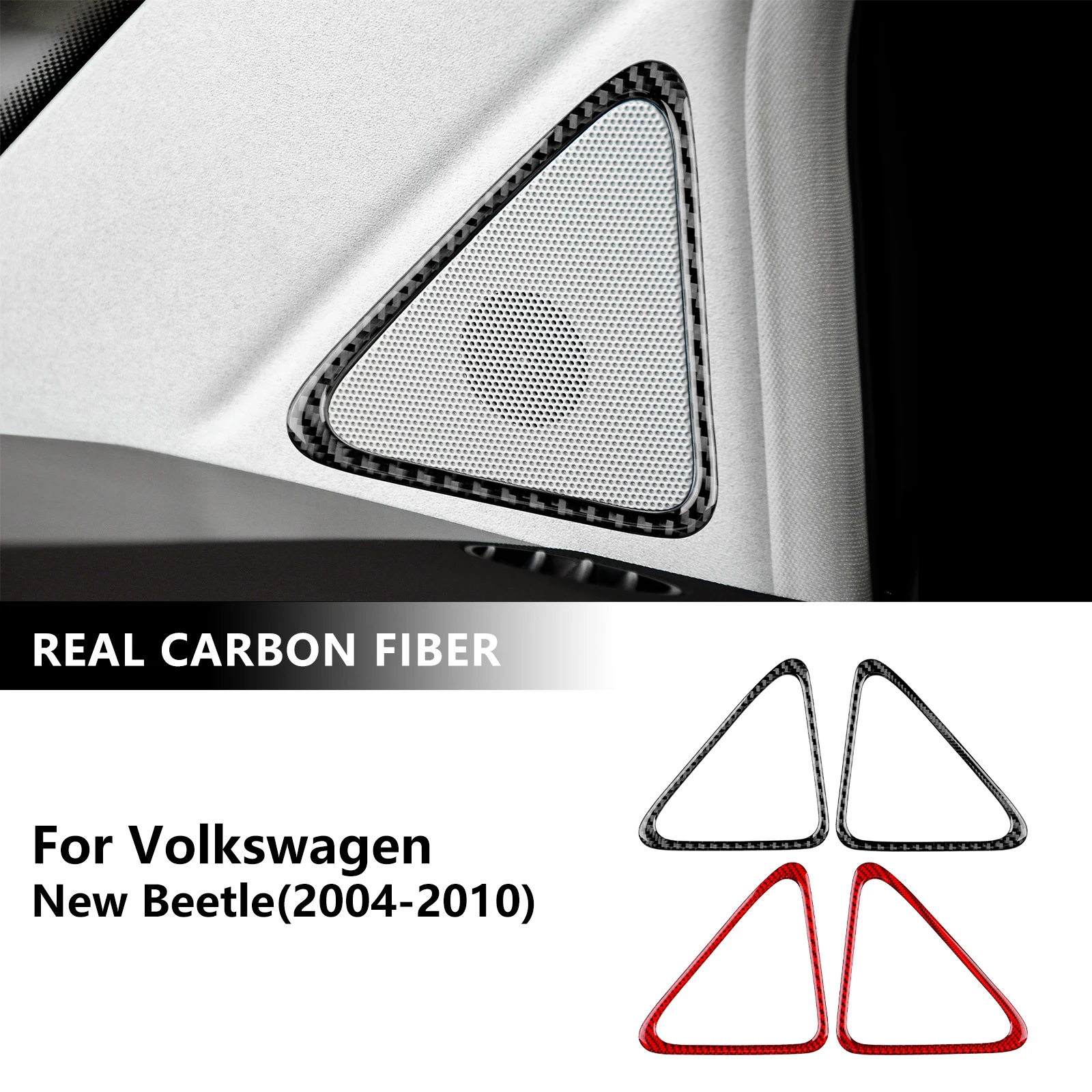 Real Soft Carbon Fiber Sticker For Volkswagen New Beetle 2004 2005 2006 2007 2008 2009 2010 Car A-Pillar Speaker Accessories
