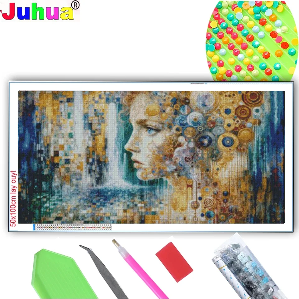 Abstract Blending Gustav Klimt diamond painting new 2024 Jewelry cross stitch Full Round diamond Art Moasic portrait Home decor