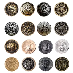 1 Sets British Style Shield Metal Buttons Set for Suit Blazer Jacket Sport Coat DIY Crafts Fabric clothing