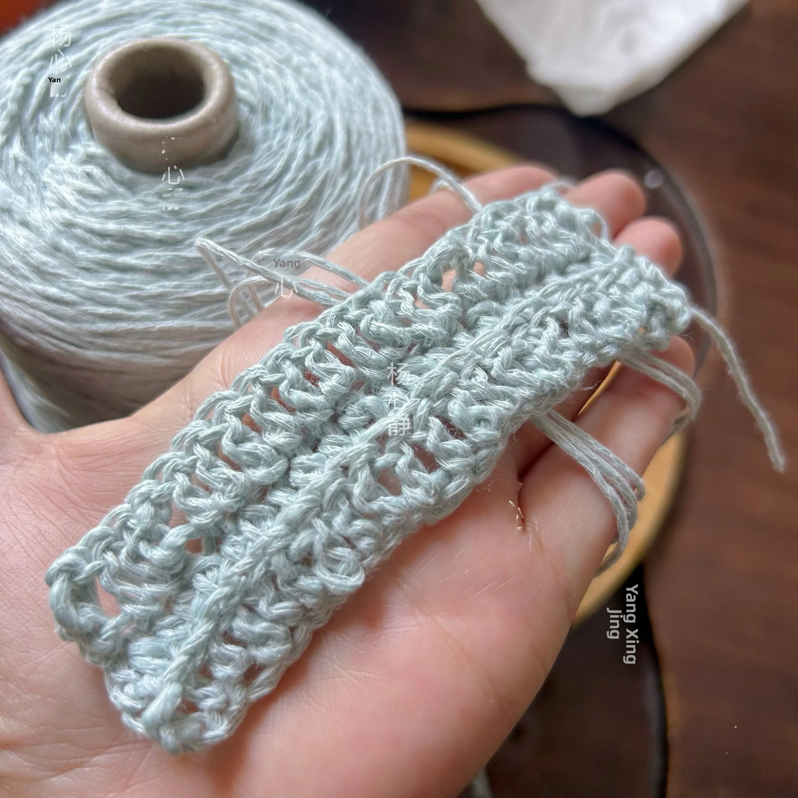 

Water Blue Pure Cotton Yarn 500g Price Hand Knitted Lace Doll Core Rope Thi Tead 3 Number for Clothing Fabric Accories