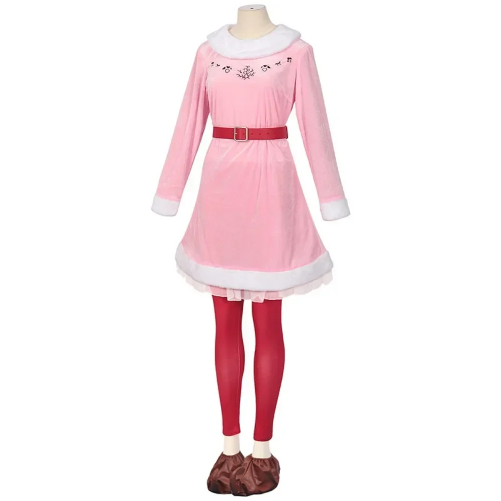 

Halloween New Medieval Girl Pink Elf Role Play Costume Plush Uniform Hat Full Set Family Atmosphere Party Activity Role Play