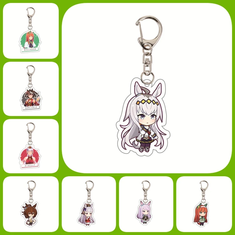 

Uma Musume Pretty Derby keychains Acrylic Stand Ornaments Anime Oguri Cap Silence Suzuka Agnes Tachyon Clear Bliss 6CM