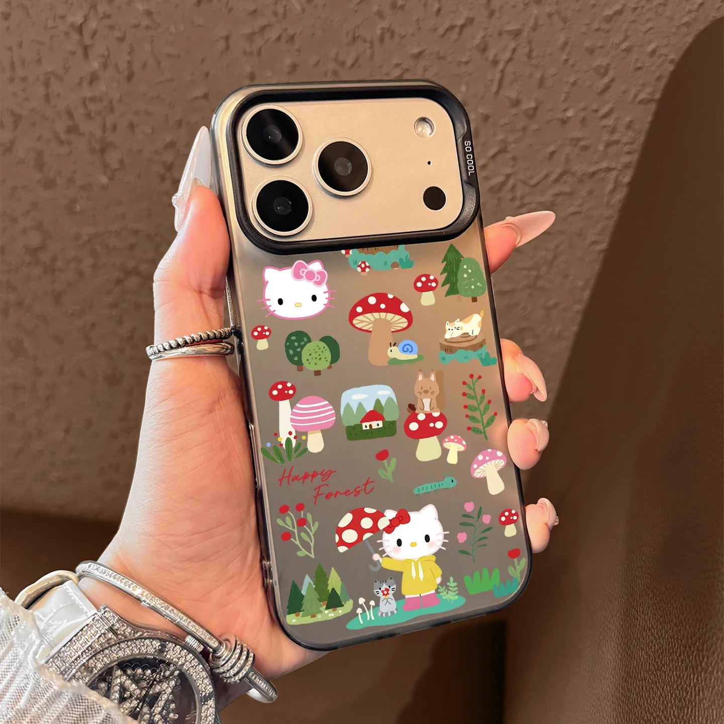 

Mushroom Forest Hello Kitty Phone Case For iPhone 16 Air Pro Max Case 17 15 14 13 12 11 Pro XS X XR 7 8 Plus 16E 17E Hard Cover