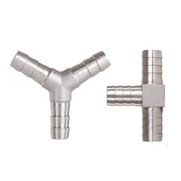 Conector de montaje de tubería de acero inoxidable 304 de tres vías, manguera de 6mm, 8mm, 10mm, 12mm, 13mm, 14mm, 15mm, 16mm, 19mm, 20mm, tipo T Y 3