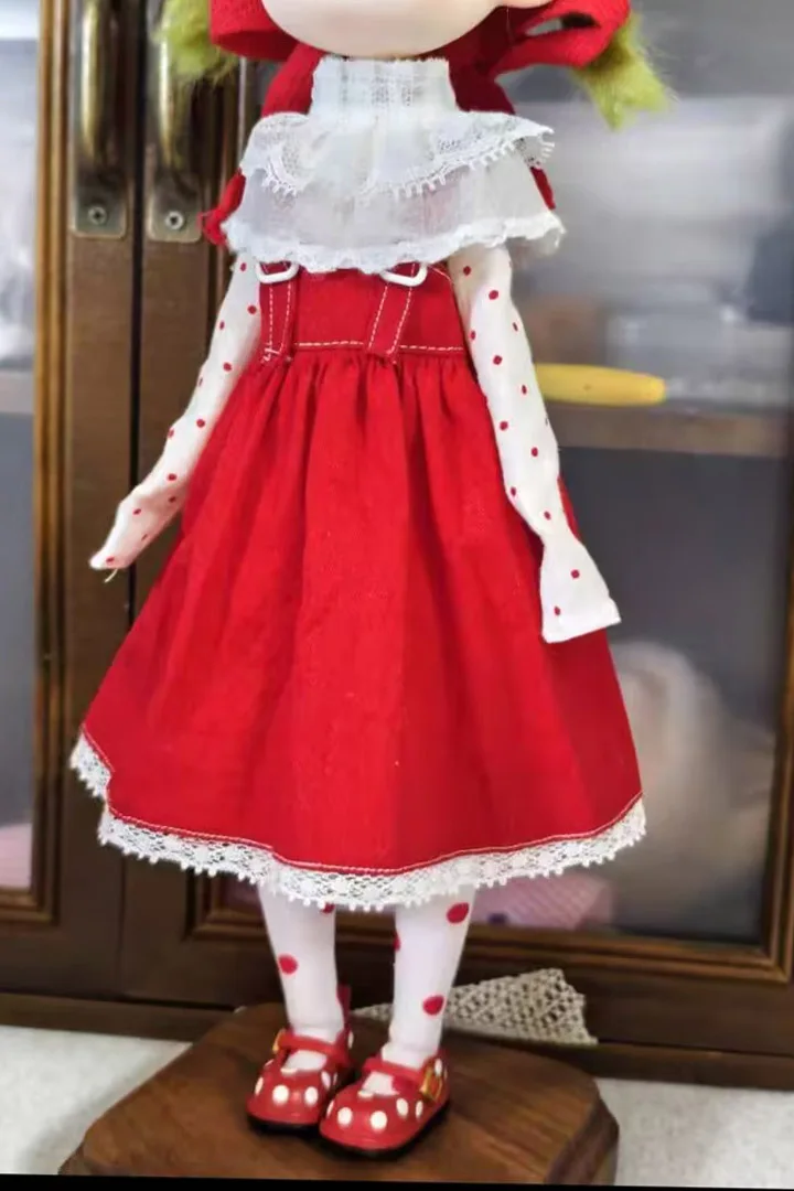 4pcs Strap skirt+leggings+high neck undershirt+headwear for Blythe/landoudou(Fit for Lulu,ymy24,Ob22,24,26,zone, Jenny)
