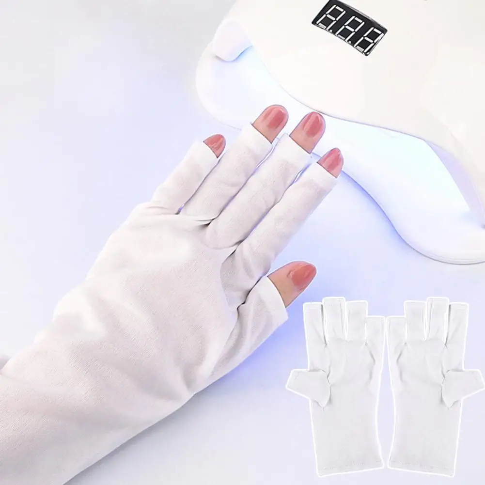 Luvas leves para meninas, Luvas de proteção UV LED portáteis, Luvas de proteção UV práticas sem dedos 1 par